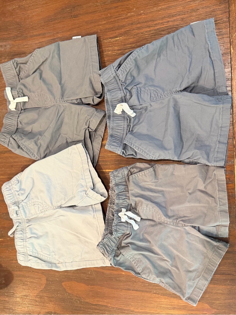 Kids Drawstring Shorts - Gray (Set of 4)